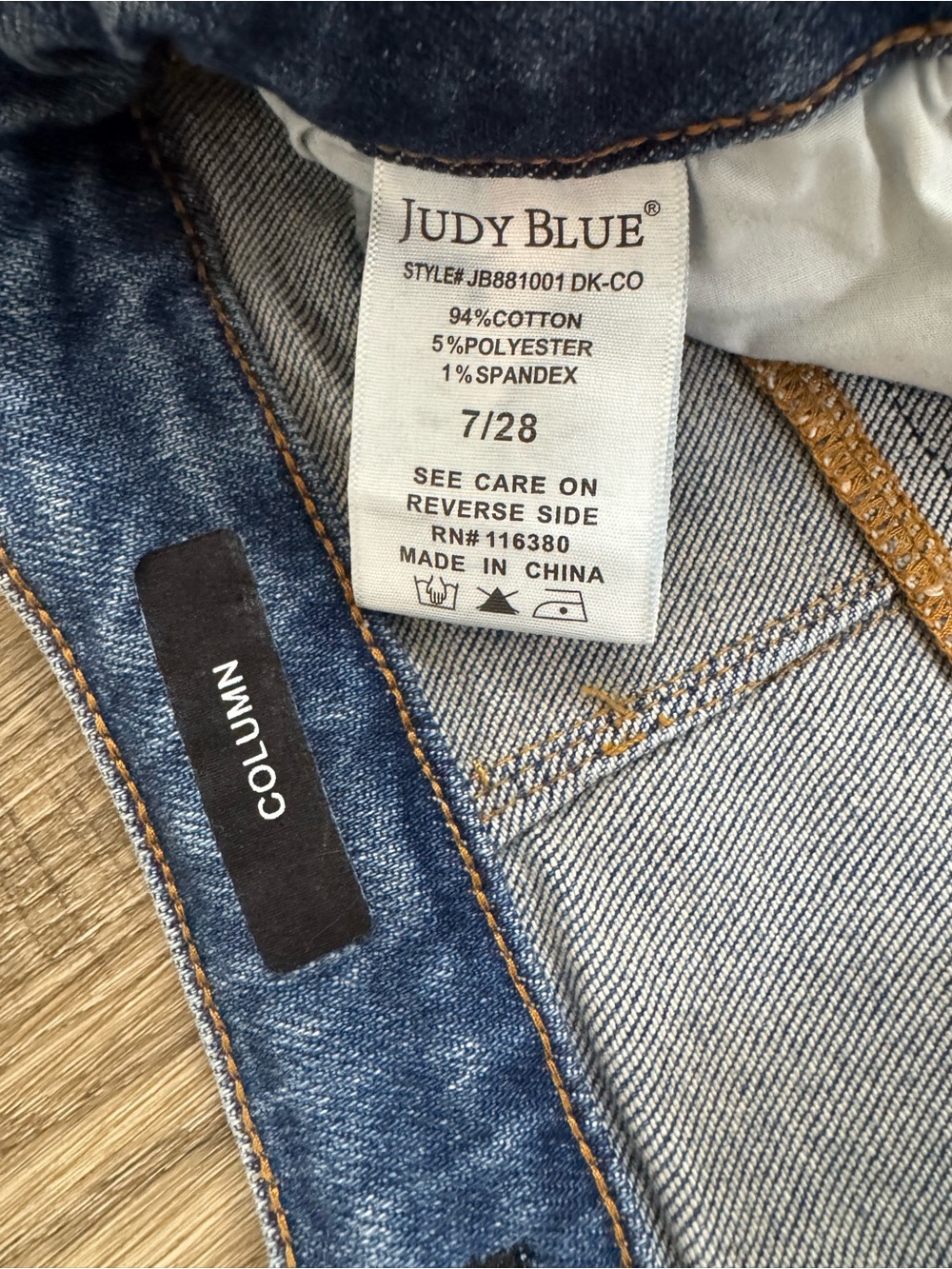 Judy Blue Wide-Leg High-Rise Button-Fly Jeans - Dark Blue Wash - Picture 3 of 4